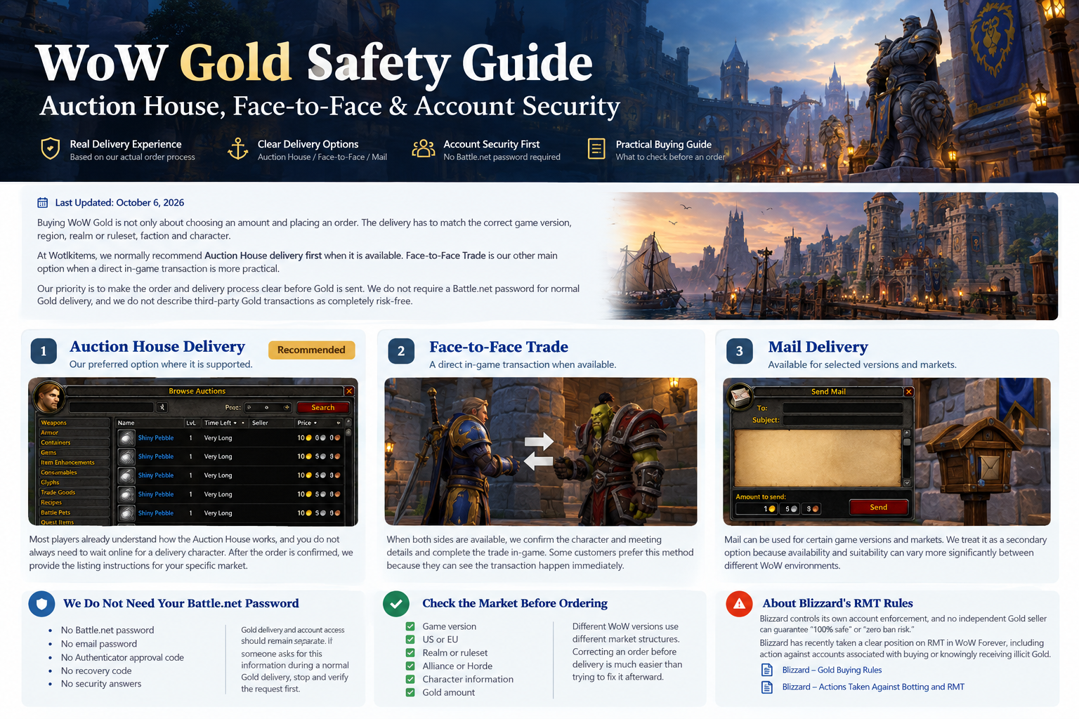 WoW Gold Safety Guide – Auction House, Face-to-Face & Account Security